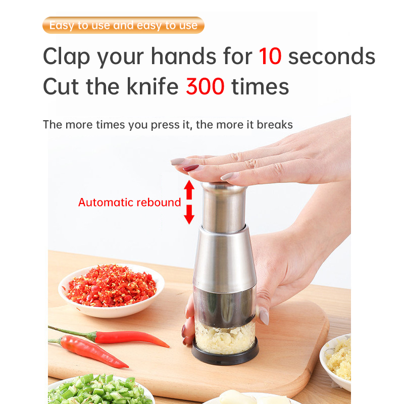 Manual Patting Knife, Stainless Steel, All Steel, Multifunctional Garlic Pester, Household Kitchen Cutter, Garlic Pester