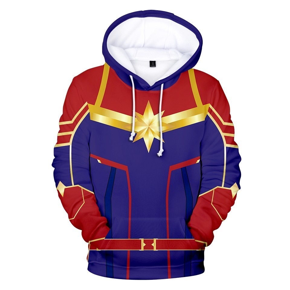 3D Printed Hoodie Carol Danvers Captain Marvel Costumes Sweatshirts Tracksuit