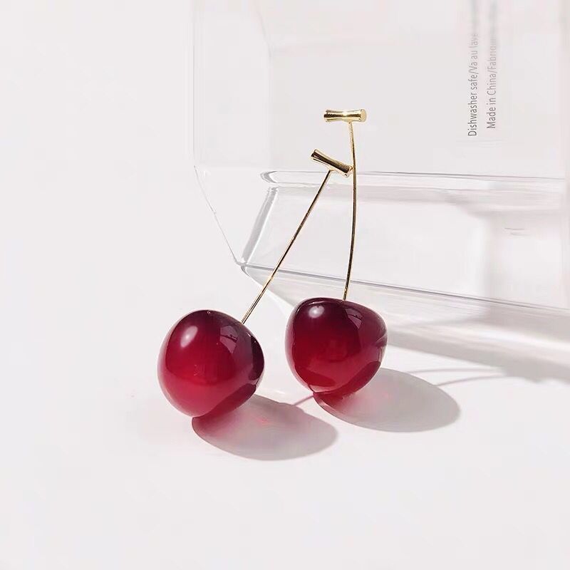Cherry Earrings Korean Version New Fashion Fruit Girl Earrings Long Sweet Earrings For Women