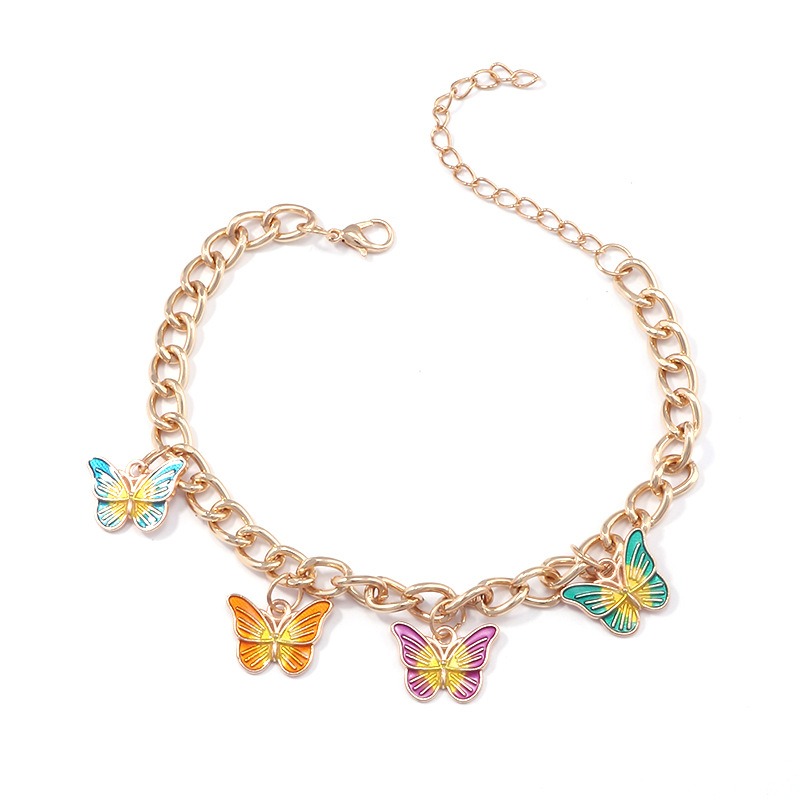 Dropping Oil Butterfly Pendant Ankle Chain Foot Ornament