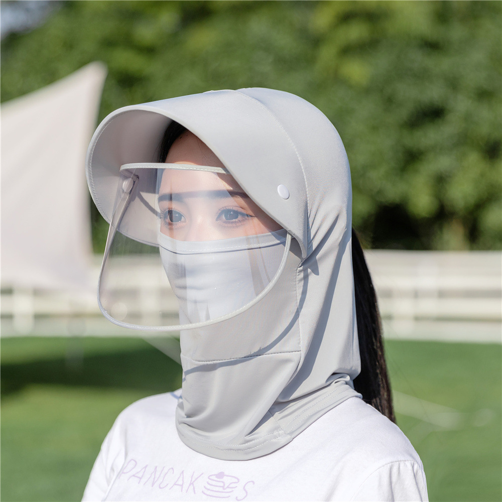 Summer Sunscreen Hat Cover Face Neck Female Windproof Sand Mask Anti-Mosquito Anti-Willow Catkin Mask Mutual Full Face Sun Hat
