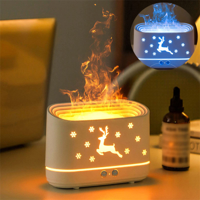 Moose Flame Humidifier Simulation Flame Humidifier Silent High Fog Desktop Bedroom Living Room Fragrance Atmosphere Lamp