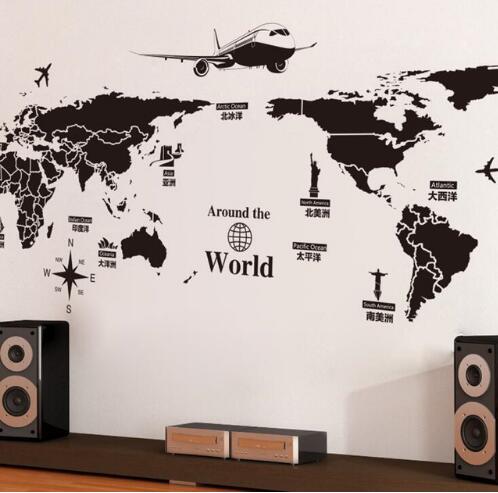 World Map Wall Can be removed Stickers DIY
