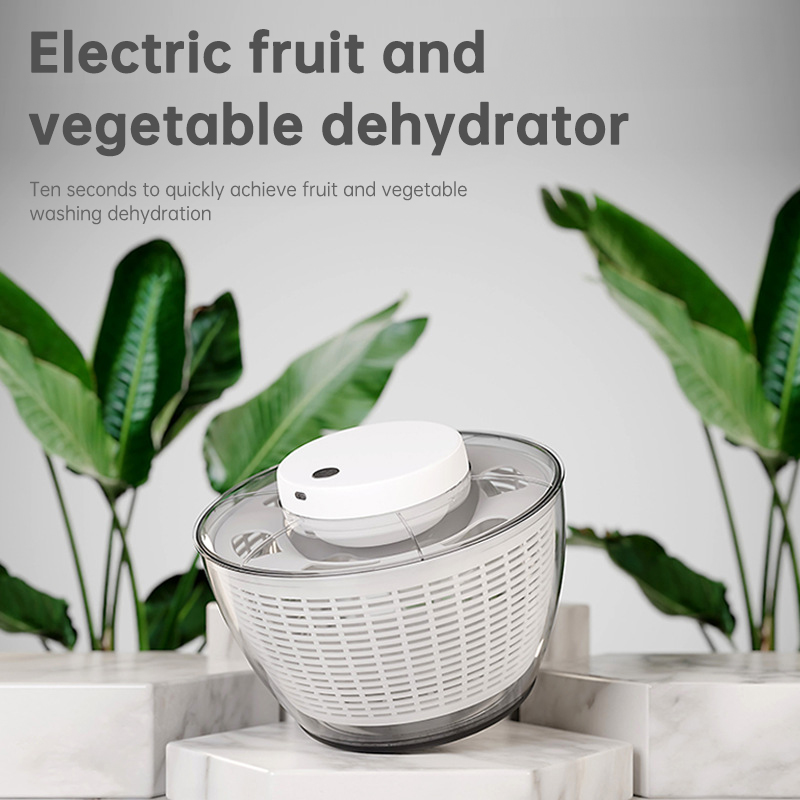 Electric Household Vegetable Salad Dehydrator Fruit and Vegetable Shaker Dryer Vegetable Washer Dehydrator Drain Basket