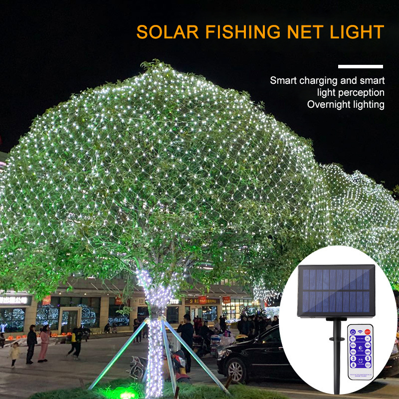 Led Low Voltage Fishing Net Lights Connected To Solar Net Lights 3 * 2 Meters Outdoor Tent Ambient Lights Full Of Stars String Lights