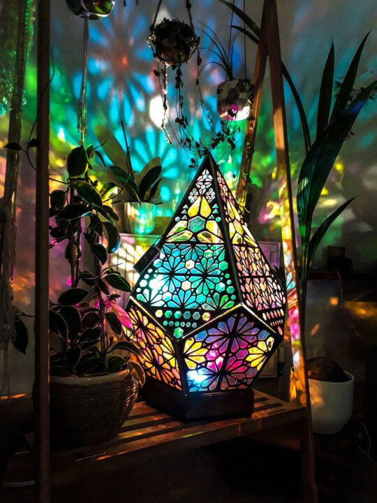 Floor Lamp- Bohemian Light Spot Diamond Light Hollow Bohemian Colorful Lights