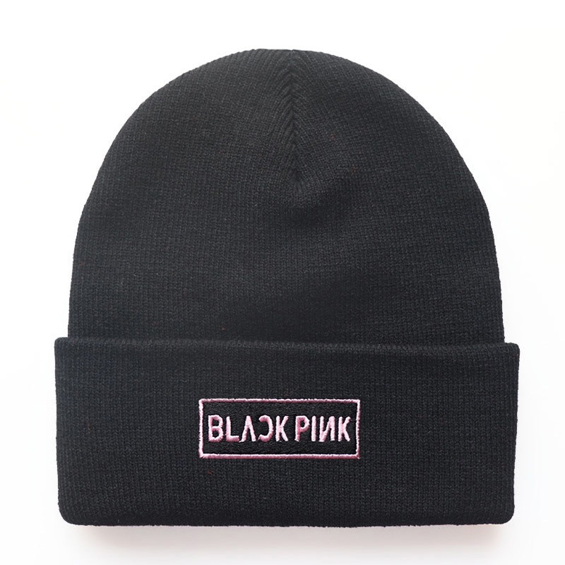 New Men’s and Women’s Autumn/Winter Trend Korean Blackpink Star Embroidered Knitted Hat Warm Pullover Hat