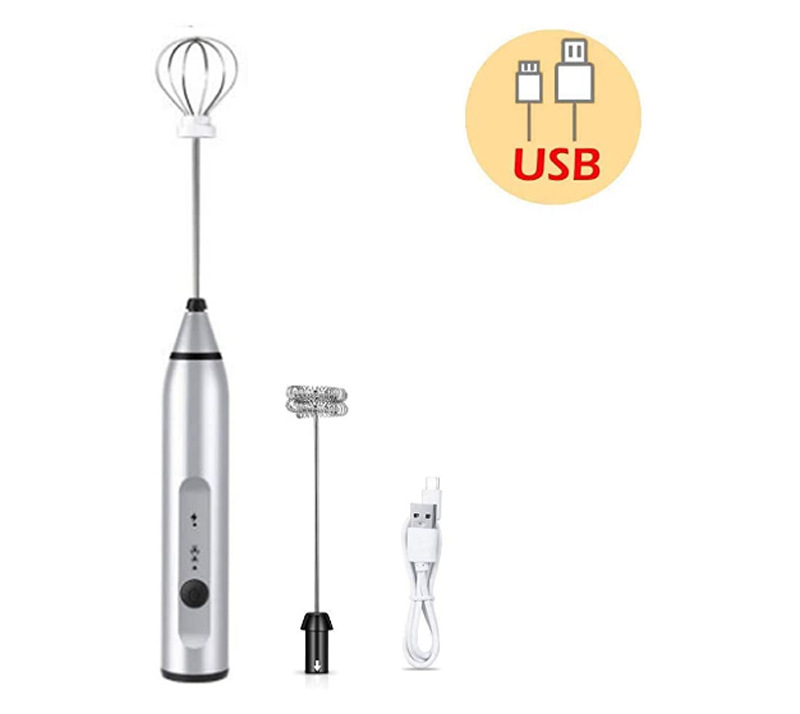 3-Piece Electric Milk Frother And Whisk Set