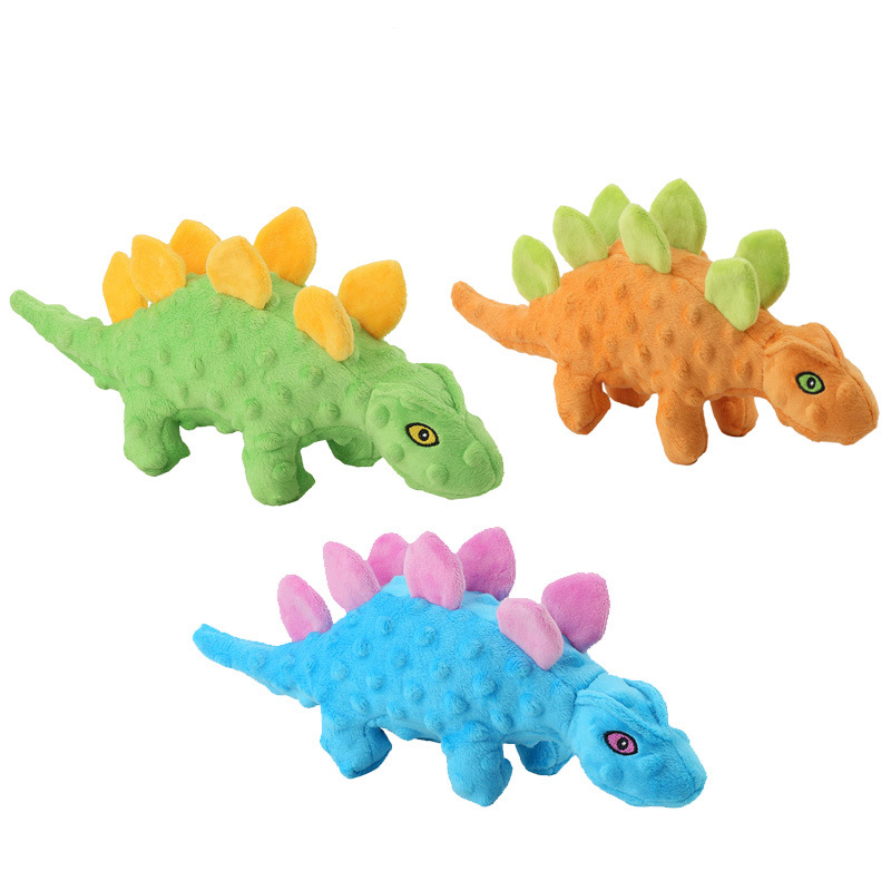 New Pet Plush Sound Toy Dinosaur Dog Relief Moaning Teeth Cleaning Cartoon Stegosaurus Toy