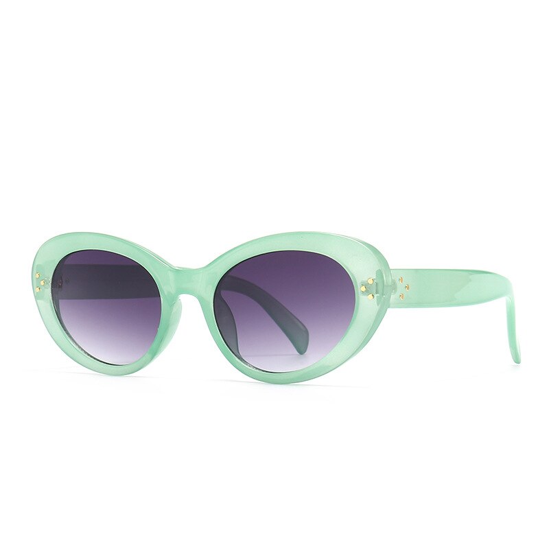 Fashion Vintage Small Frame Oval Sunglasses Women Men Luxury Brand Designer Popular Travel Retro Rivet Sun Glasses Shades UV400
