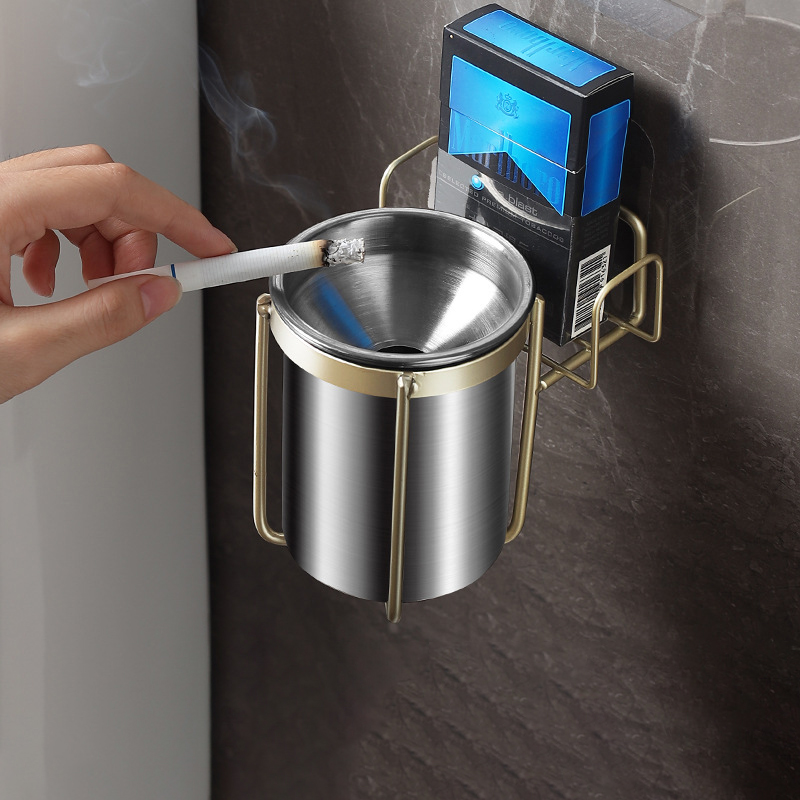 Stainless Steel Wall Mounted Ashtray Hole Free Ashtray