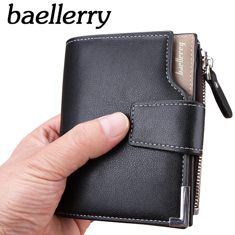 Wallet Baellerry brand Short men Wallets PU Leather male Purse Card Holder Wallet Fashion man Zipper Wallet men Coin bag
