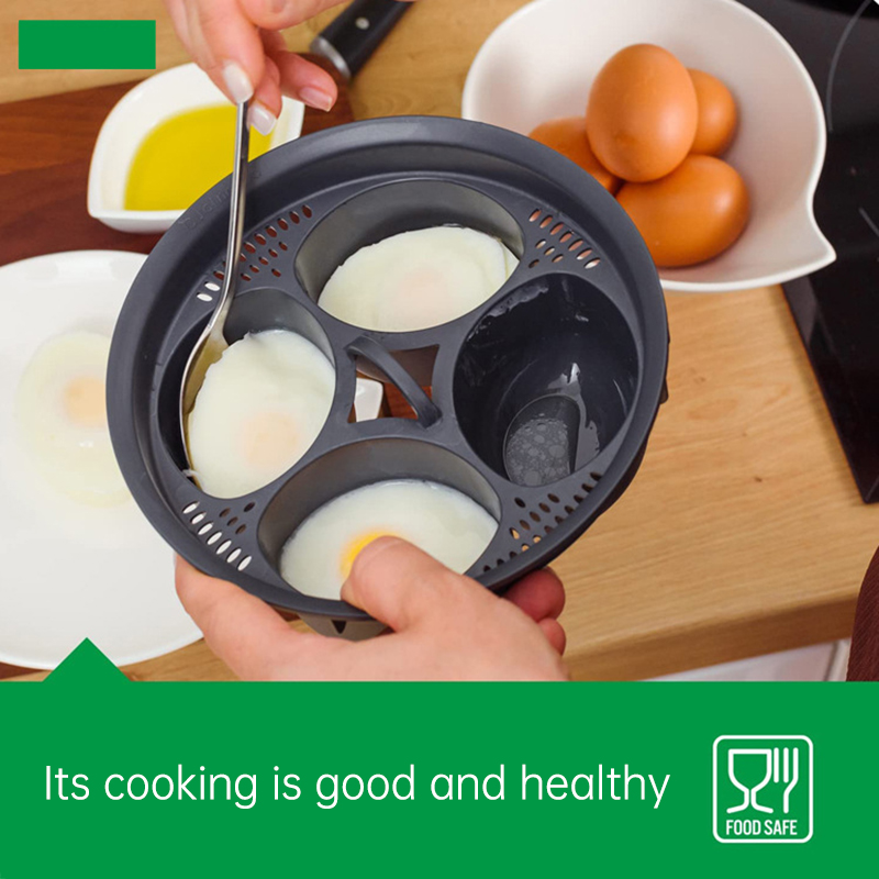 Kitchen Egg Steamer Food PP Egg Holder 4-Hole Egg Steamer High Temperature Resistant Egg Boiler