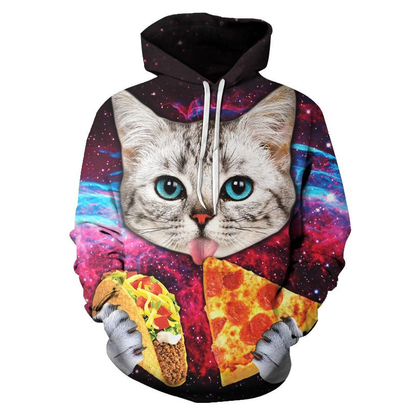 Pizza Cat Hoodies UNISEX Sweatshirts 3D Pritned Pullover