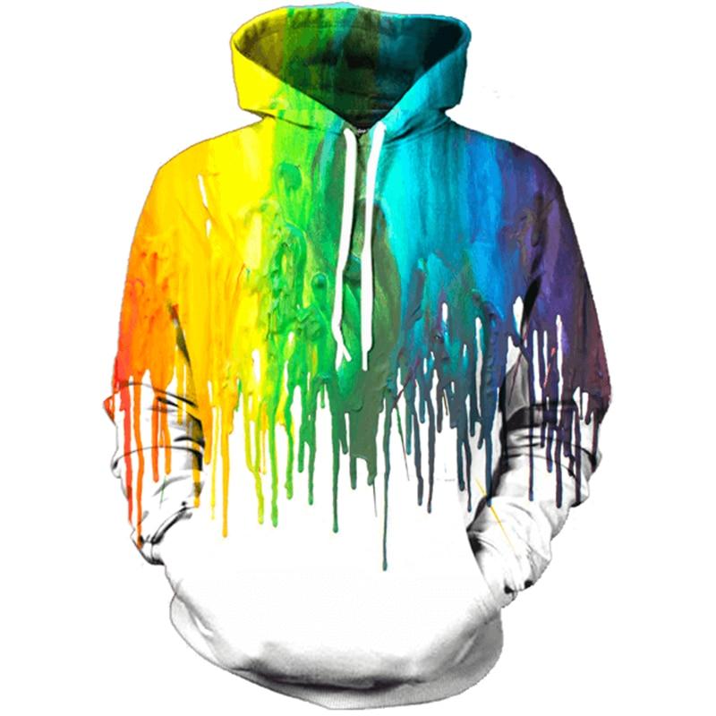 3D Rainbow Hoodies Men Women Printed Sweatshirts
