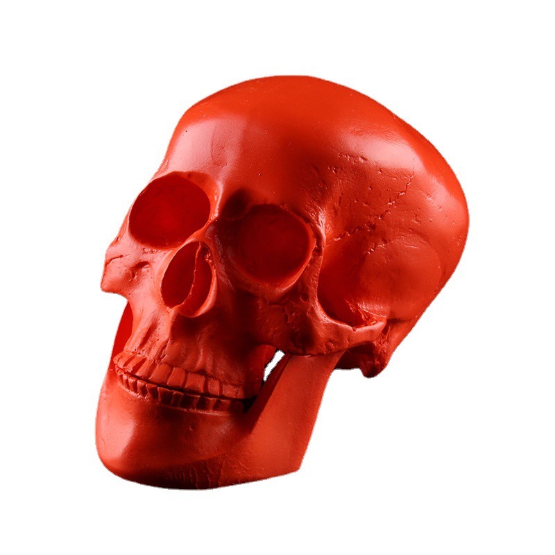 Red medical small skull resin ornament