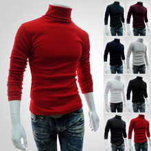 New Style Men’s Solid Color t-Shirt Men’s High Collar Long Sleeve