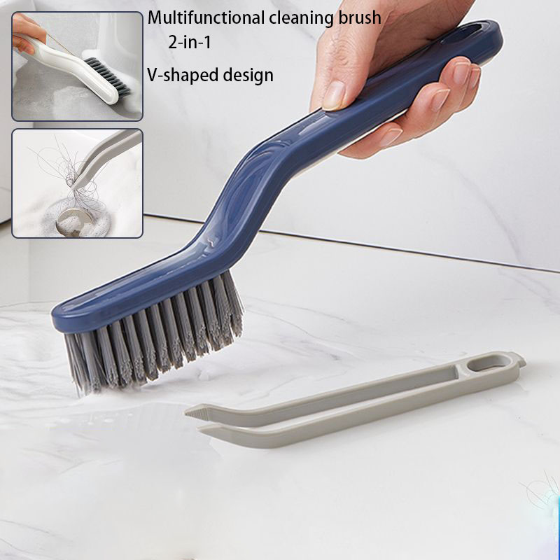 Bathroom Cleaning Brush Floor Crevice Brush Two-In-One Brush Shoe Brush Bathroom Kitchen Cleaning Brush