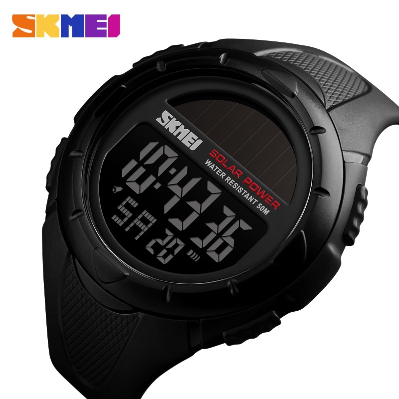 SKMEI 1405 Military Sport Watches Men Solar Power Outdoor Shock Digital Watch Chrono 50M Water Resistant Wristwatches reloj deportivo