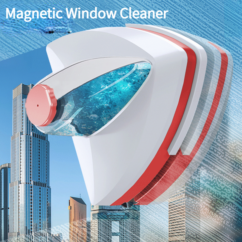 Water-Injected Glass Eraser with Double-Sided Magnetic Glass Window Eraser, Multifunctional Double-Layer Hollow Glass Eraser