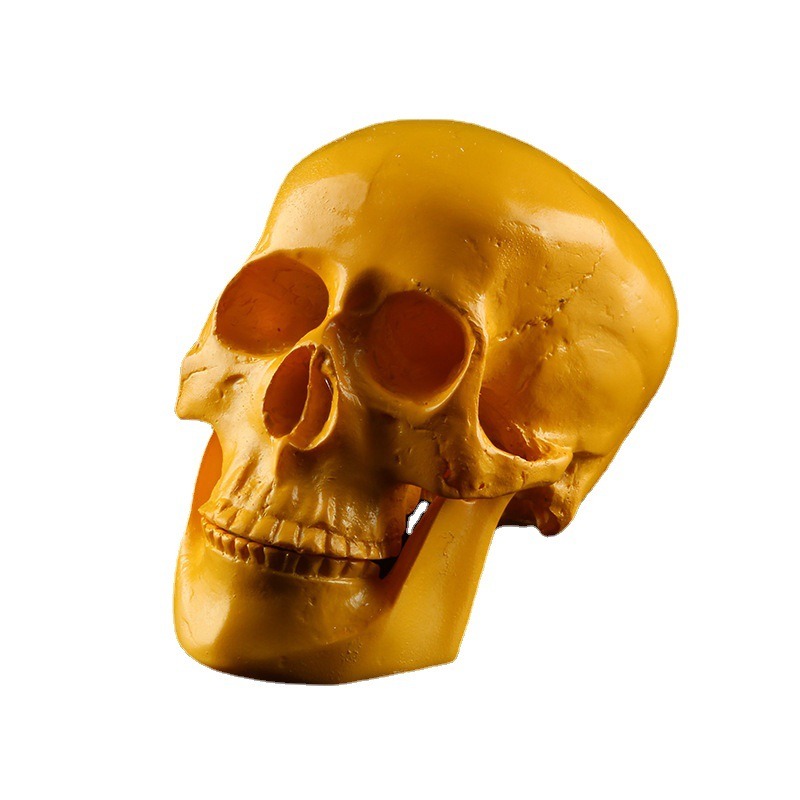 Yellow medical small skull resin ornament