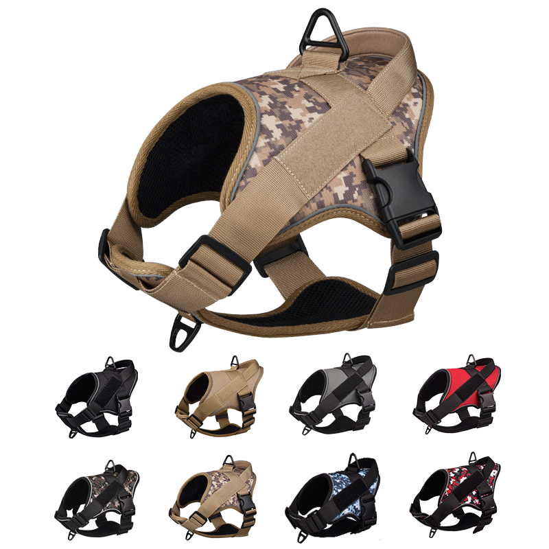 Training Tactical Chest Back K9 Pet Chest Harness Vest Type Reflective Dog Rope Explosion-Proof Chest Harness