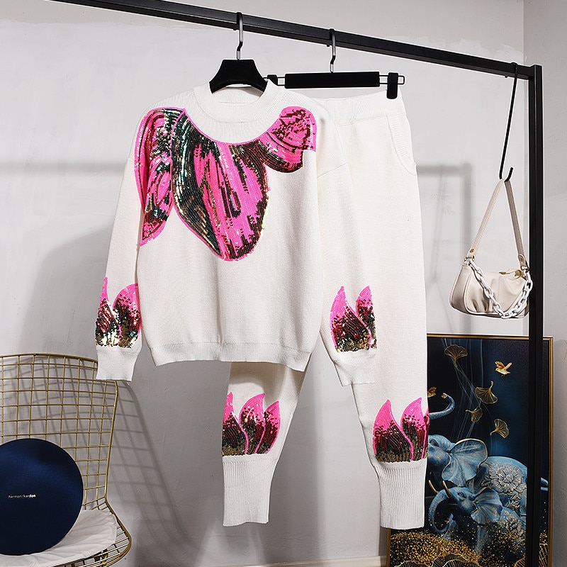 Spring New Sweater Women Two Piece Set