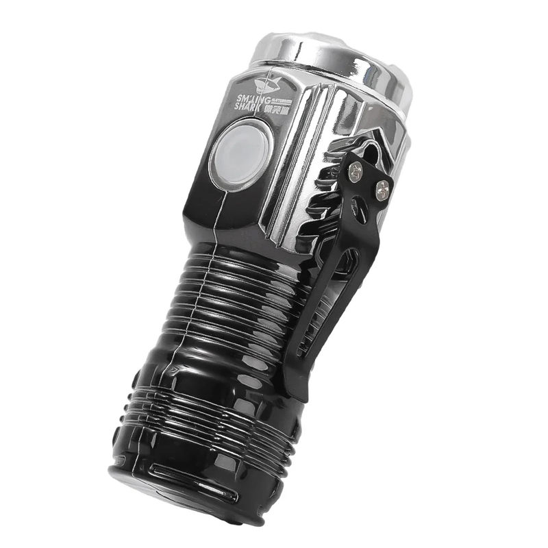 Mini Powerful LED Flashlight USB Rechargeable Strong Light Torch with Three Eye Flashlight Portable Camping Fishing Lantern