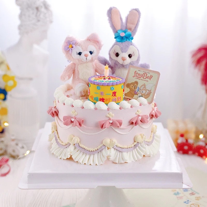 Linna Bell Cake Decoration Cartoon Star Dew Plush Rabbit Decoration Baking Dessert Doll Birthday Toys