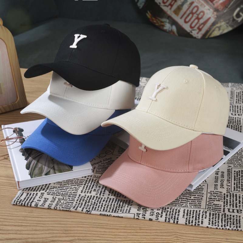 Hat Women’s Spring and Summer Letter Y Baseball Hat Hard Top Sunshade Sunscreen Cap