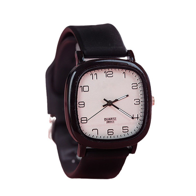 New Simple Student Jelly Quartz Watch Academy Style Square Student Watch