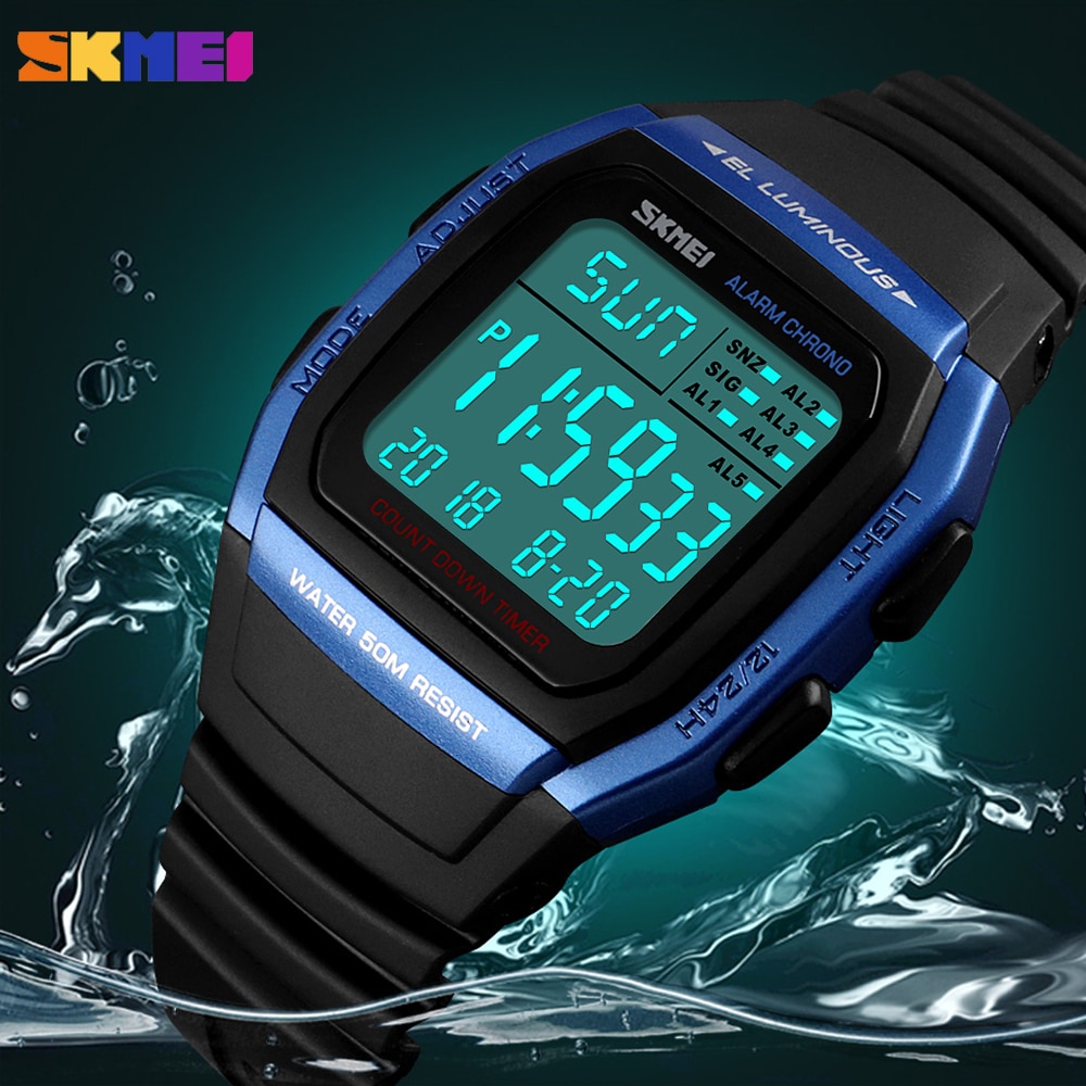 SKMEI 1278 Luxury Sport Men Watches Outdoor Fitness Chrono Digital Electronic Clock Waterproof Military Wristwatch Relogio Masculino