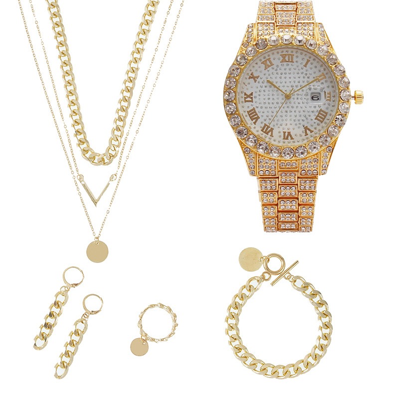 Ladies Watch 5 sets Women’s Watch Jewelry 5-piece Set New Quartz Watch Gift Set Watch