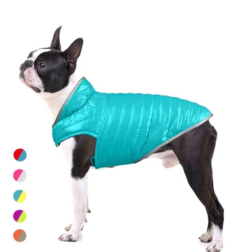 Pet Clothes Dog Clothes Thin Full Nylon Double-Sided Wear Cotton Clothes Impact Color Reflective Small And Medium-Sized Dog Clothes