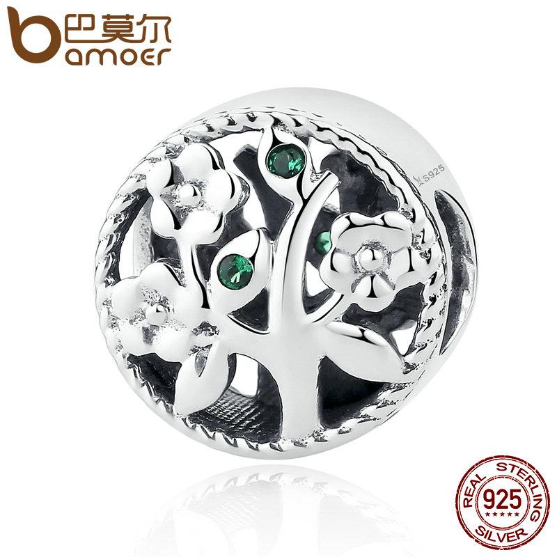 BAMOER 925 Sterling Silver Tree of Life Bead Charms fit Bracelets SCC115