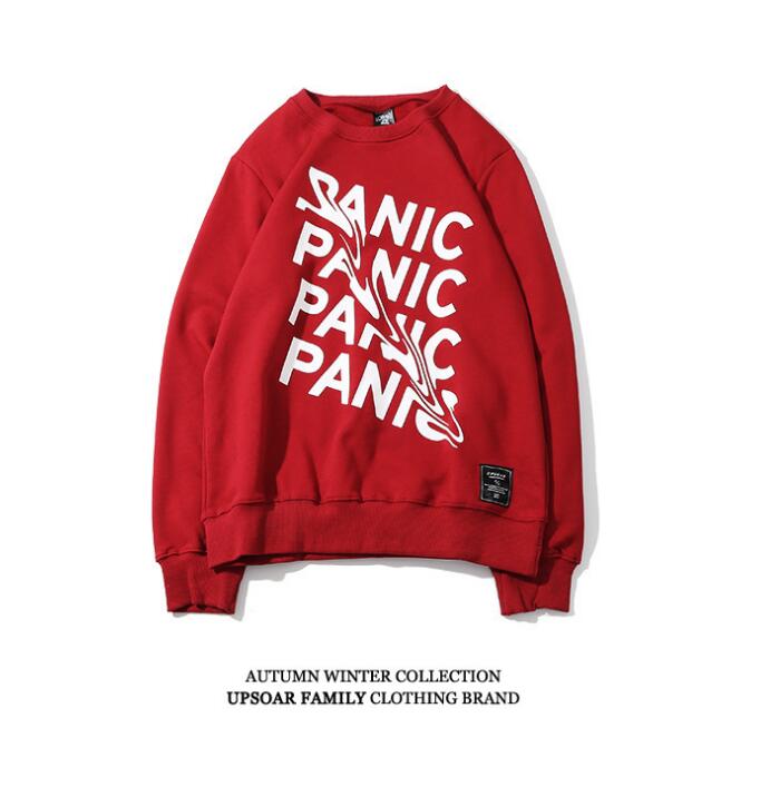 Sweatshirts Streetwear Panic Letter Print Sweatshirt