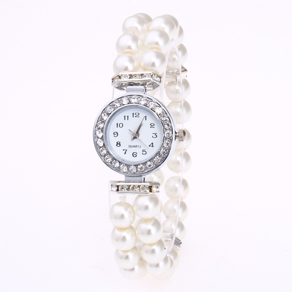 Crystal Watch Fashion Women Watch Pearl String Watch Strap Quartz Bracelet Watch models Female Clock Ladies damenuhr reloj mujer