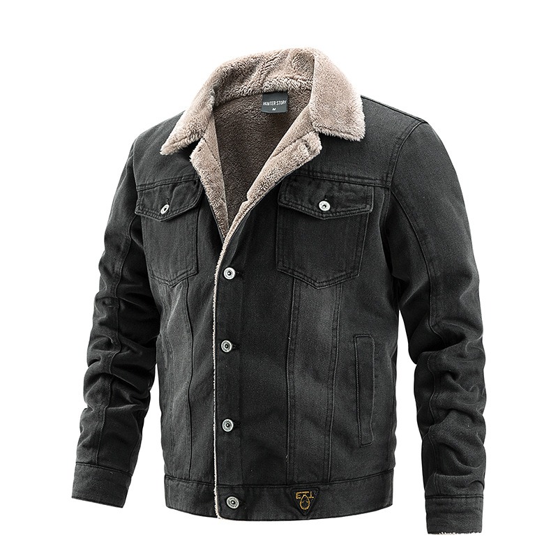 Men’s Denim Coat Winter Jacket Plush Casual Fashion Trend