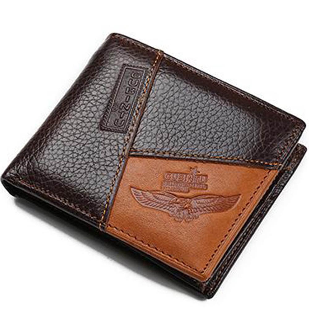 GUBINTU Genuine Leather Men Wallets Coin Pocket Zipper Real Men’s Leather Wallet with Coin High Quality Male Purse cartera