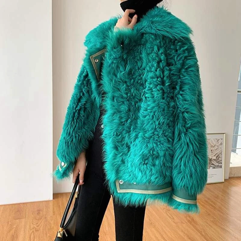 Fashion Lalambswool Coat Women’s Faux Fur Coat
