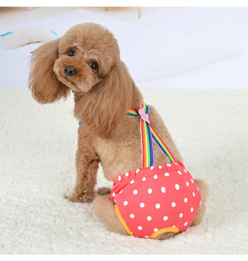 Pet Cute Suspenders Physiological Pants Dog Physiological Pants Safety Pants Bitch Menstrual Pants Anti-Harassment