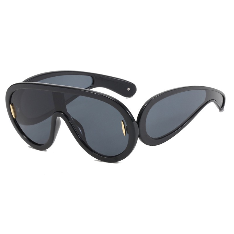 Large frame one-piece sunglasses Sunglasses futuristic punk hip-hop outdoor sunglasses