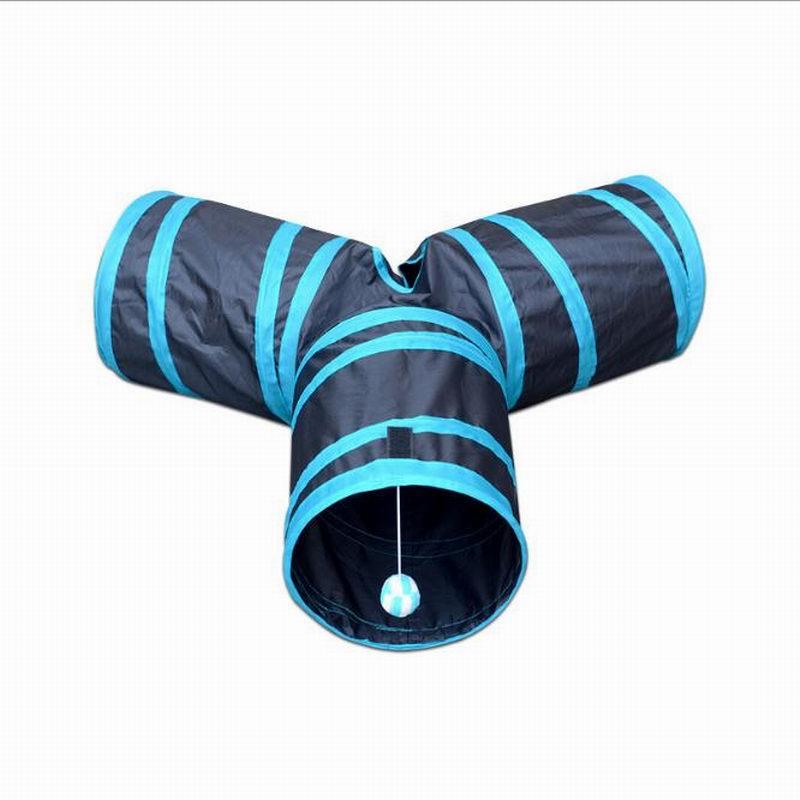 Foldable 3 Holes Pet Cat Tunnel Toys Indoor Outdoor Pet Cats Training Toy Kitten Rabbit Funny Cat Tunnel House Toys