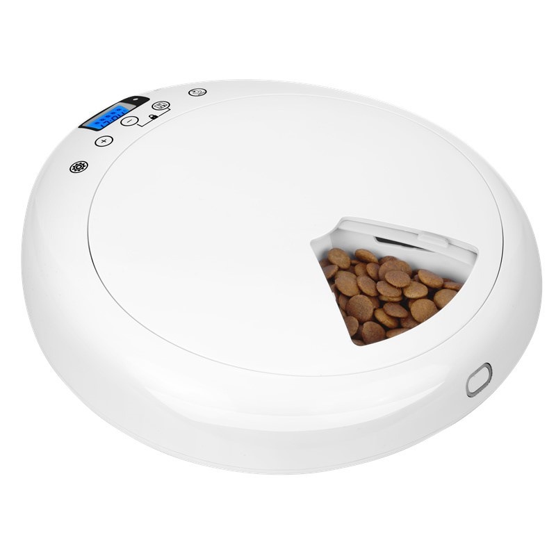 New Automatic Pet Feeder Intelligent Feeding 6-Meal Timing And Quantitative Led Blue Light Display Anti Pinch Foot