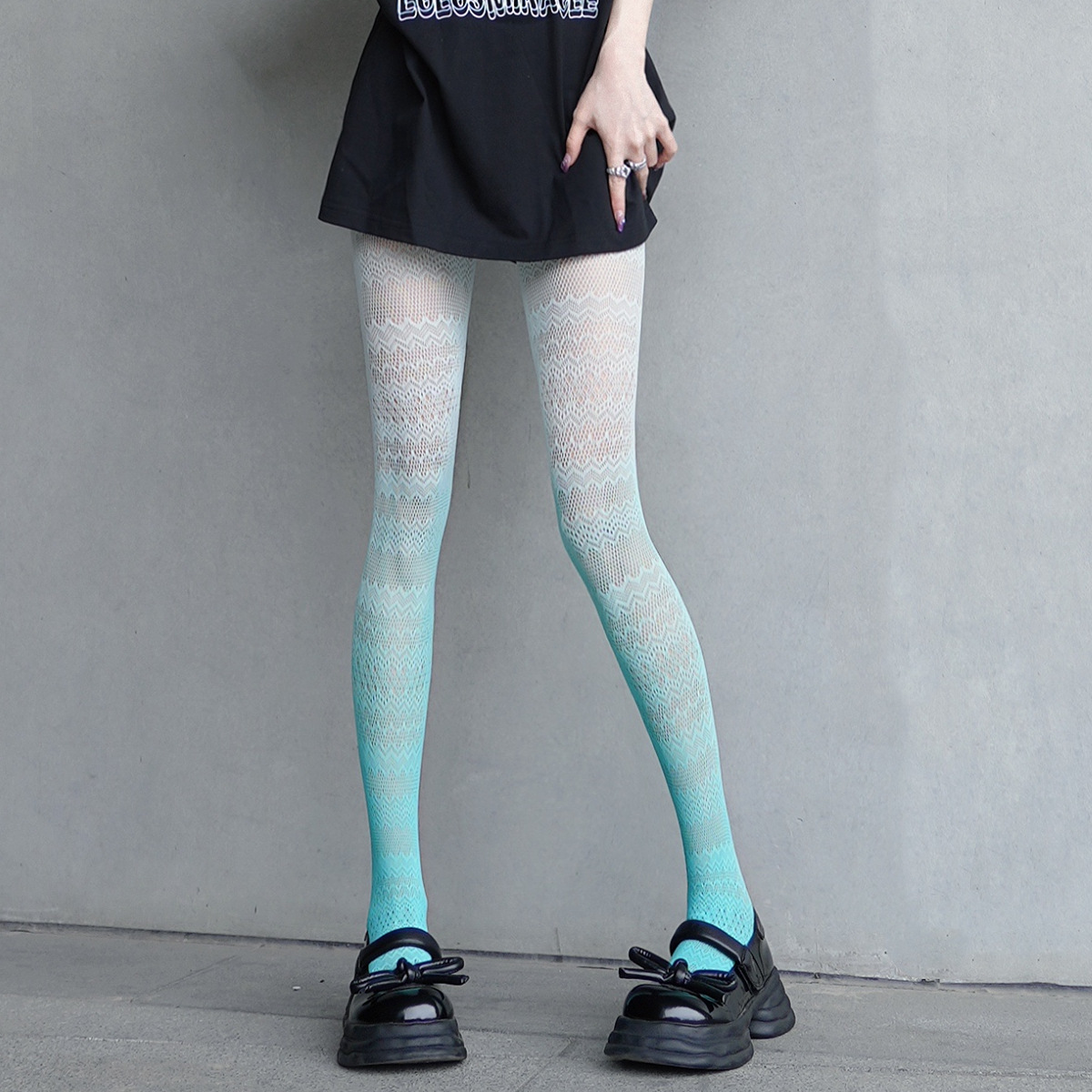 Gradient Silk Stockings Color Hollow Lace Jacquard Pantyhose Girl Lolita Japanese Candy Color Large Size