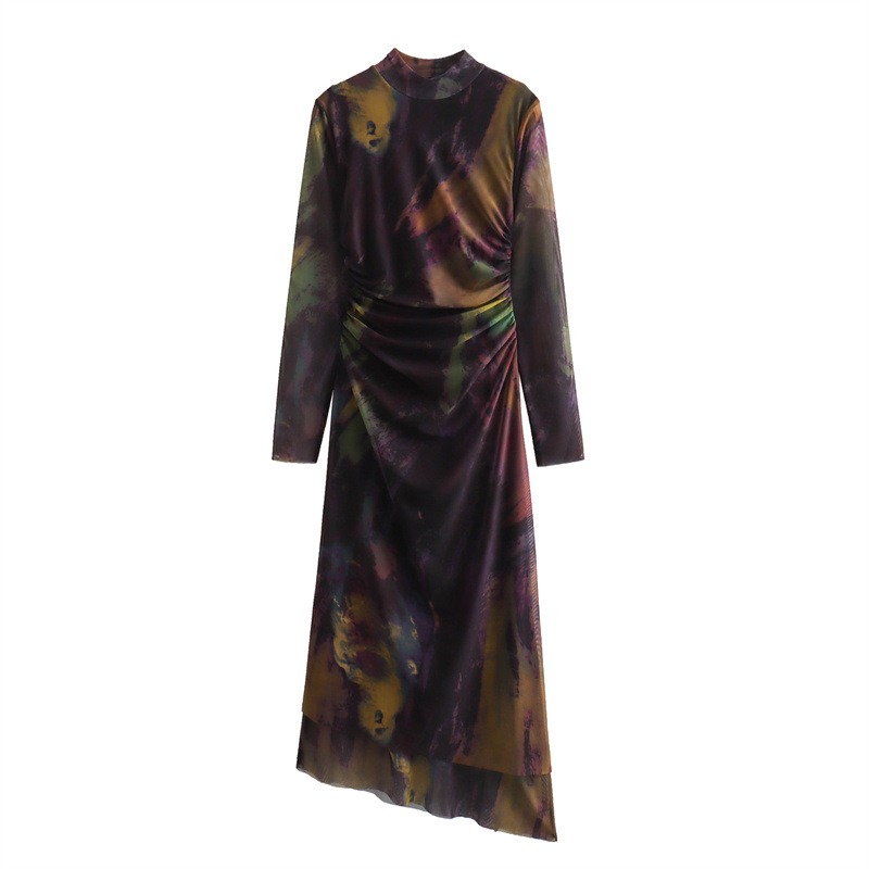 Women’s Fashion Resort Style Silk Print Dress