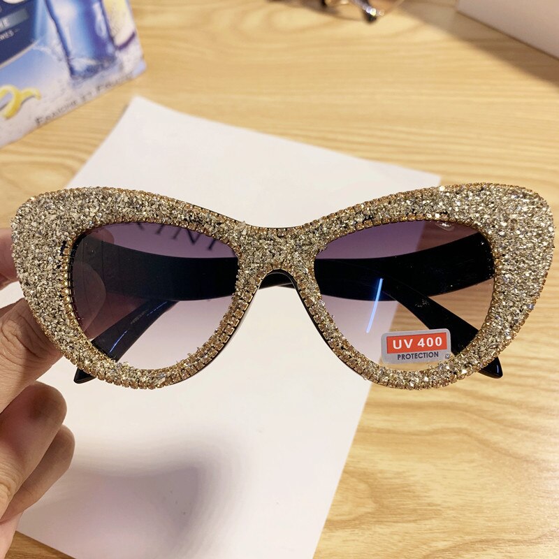 Fashion sunglasses women party bling pearl Gem crystal over-sized sunglasses women cat sunglasses