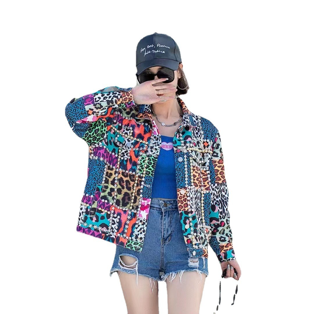Women’s fashion leopard print heavy jacket for women