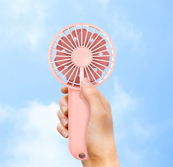Simple Solid Color New Mini Creative Double Leaf Small Fan Portable USB Charging Fan