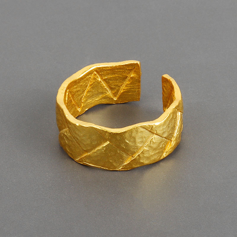 Crumpled Tin Foil Texture Ring Irregular Rings Minimalistfor Women TrenFashion Fine Jewelry